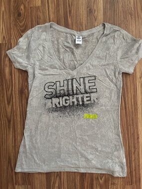 Zumba 'Shine Brighter' Grey V-Neck Tee